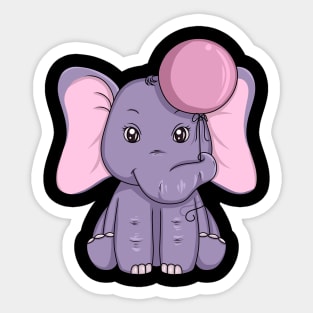 Elephant with big Ears and Ballon Sticker